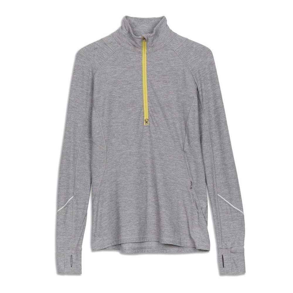 Lululemon Gray Race Your Pace Zip Long Sleeve Running Shirt Women’s Size 2